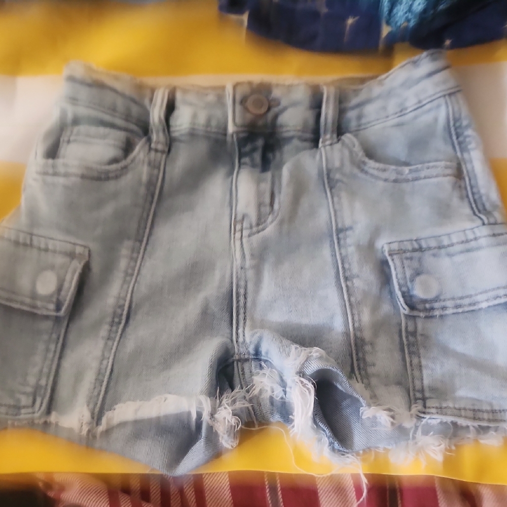 Flying Monkey Light Blue Cargo Denim Shorts